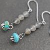 long Gray Labardorite and turquoise earrings (11)