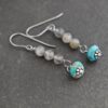 long Gray Labardorite and turquoise earrings (7)