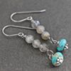 long Gray Labardorite and turquoise earrings (8)