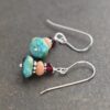 Garnet, Autumn Jasper Turquoise Earrings