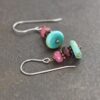 Jade, Garnet, Turquoise Earrings