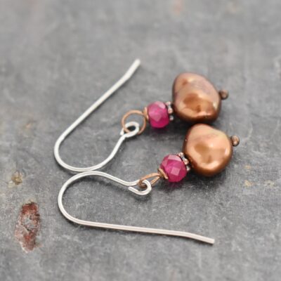 Ruby and copper preal earrings (2) Ruby and copper preal earrings (2)