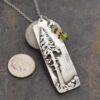 ponderosa pine tree green apatite, citrine, peridot necklace pine tree necklace
