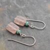 Turquoise & strawberry quartzearrings (2)