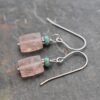 Turquoise & strawberry quartzearrings (3)