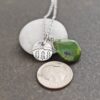 Coin Mountain with green Turquoise drop necklace