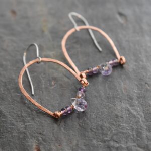 Copper Rainbow Lavender Gemstone Earrings