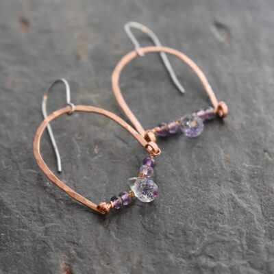 Copper Rainbow Lavender Gemstone Earrings (2)