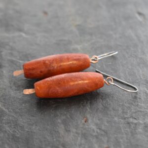 Apple Coral Copper Earrings