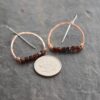 Copper half round garnet earrings 512025 (6)