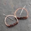 Copper half round garnet earrings 512025 (7)