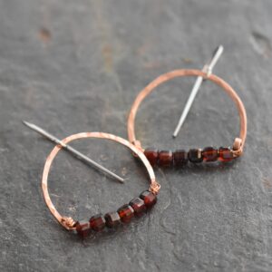 Copper Garnet Earrings