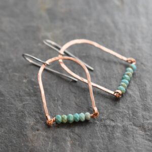 Copper Rainbow Turquoise Earrings