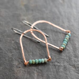 Copper Rainbow Turquoise Earrings