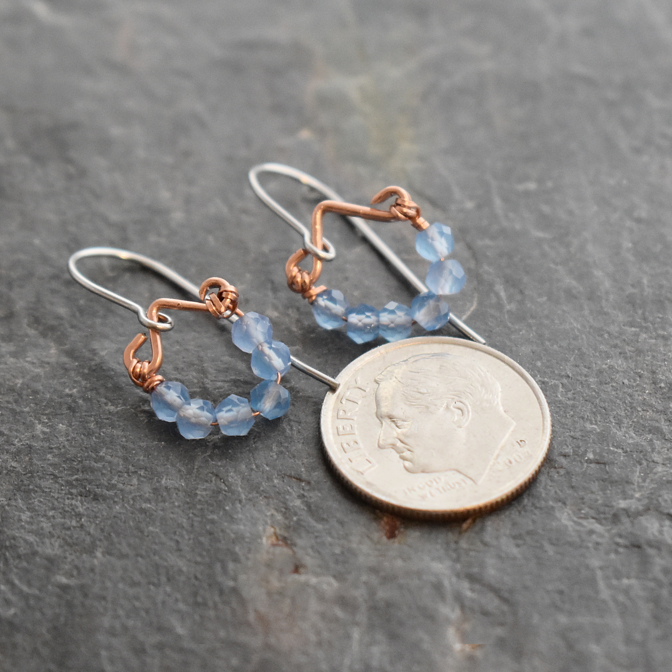 dainty copper blue chalcedony earrings 512025 (3)