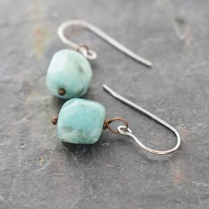 small blue dangel stone earrings