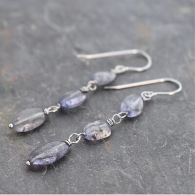 Long Iolite Earrings