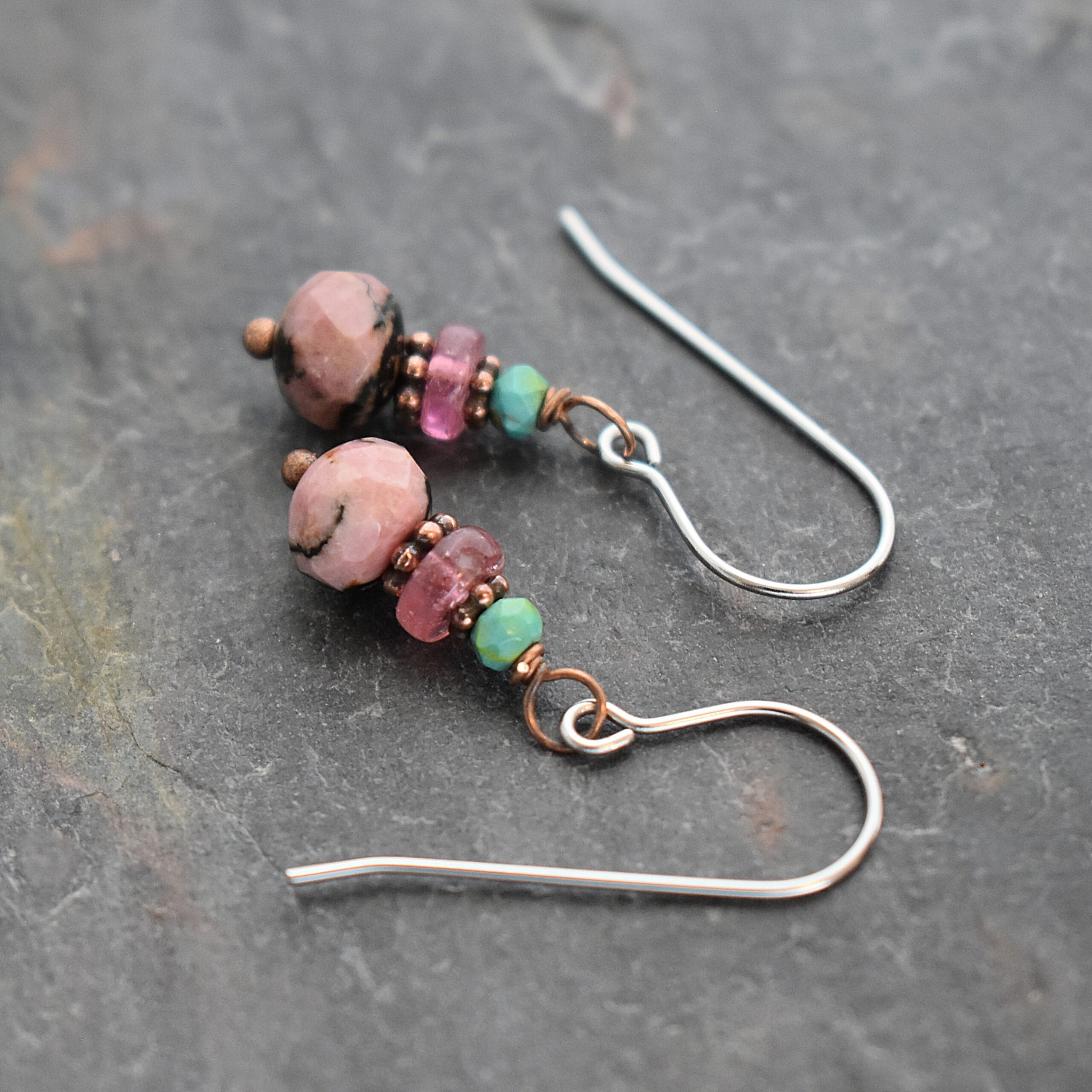 Turquoise and Pink Rhodonite