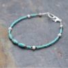 Turquoise pearl seed beaded barecelet