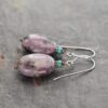 turquoise & Charoite earring (2)
