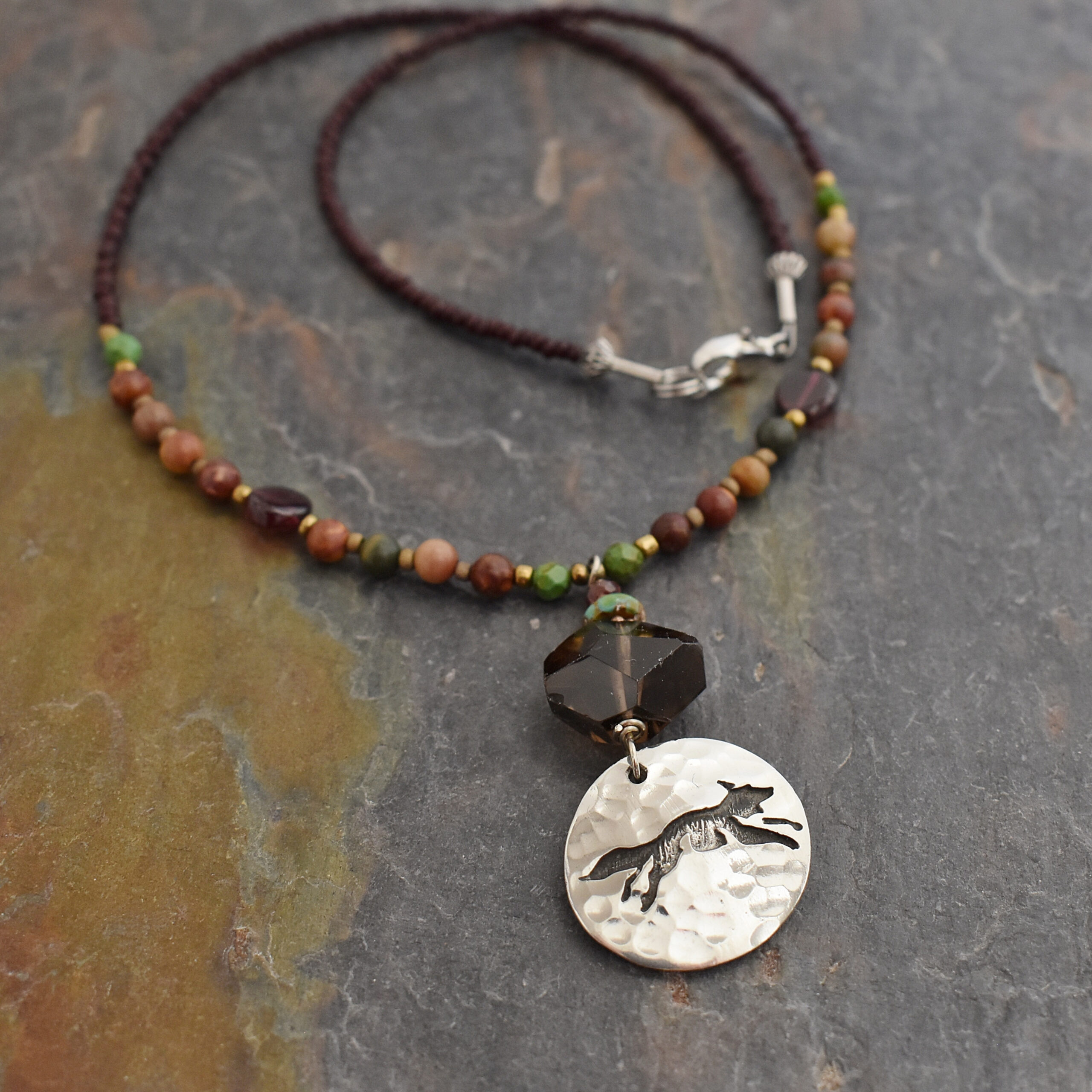 Beaded Autumn Fox with jasper (2)