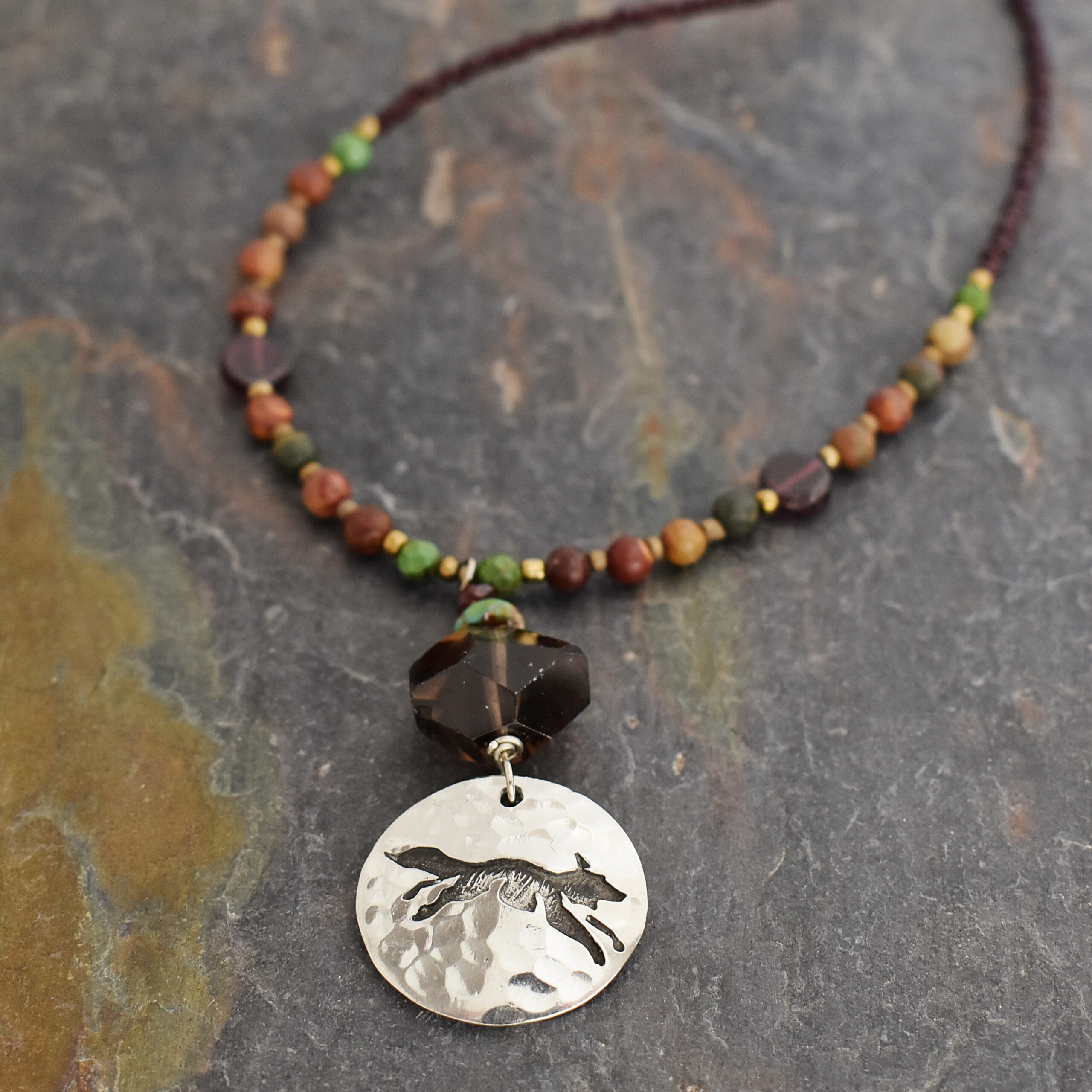 Beaded Autumn Fox with jasper (5)