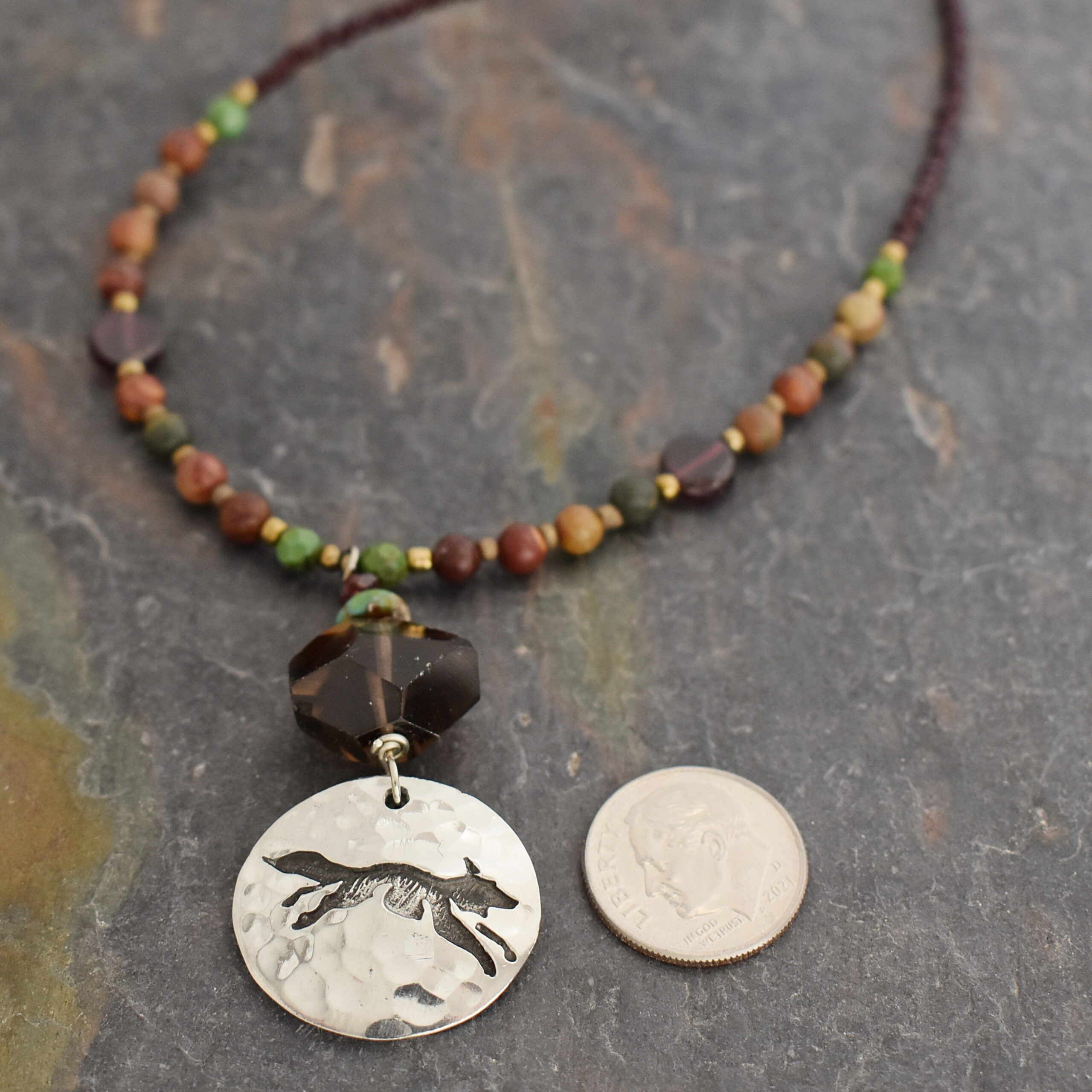 Beaded Autumn Fox with jasper (6)