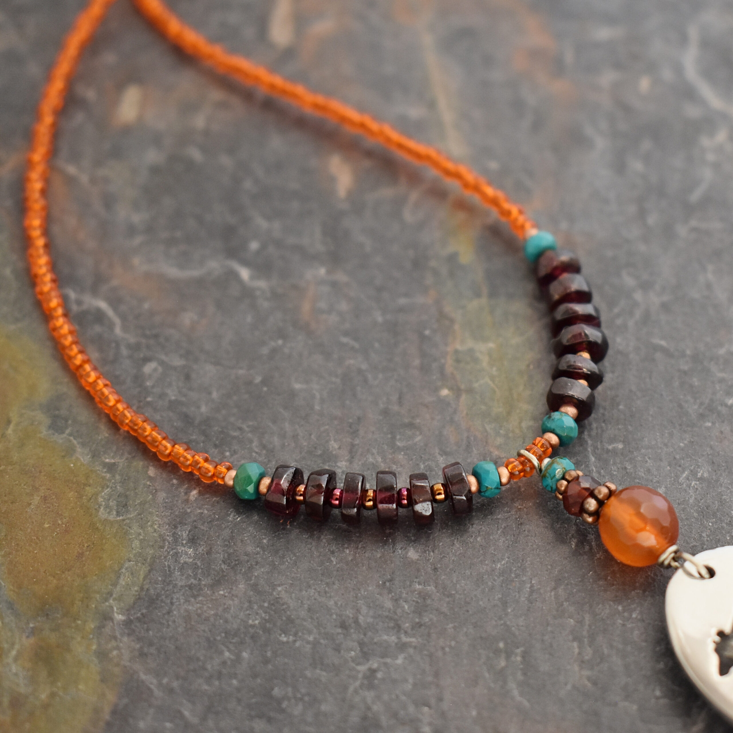 Beaded Black Bear with Garnet (2)