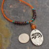 Beaded Black Bear with Garnet Beaded Black Bear with Garnet