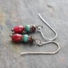 Garnet, Turquoise, Ruby Jade Earrings Garnet, Turquoise, Ruby Jade Earrings