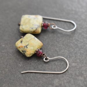 Garnet and African Opal Earrings