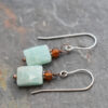 Hessonite garnet, amazonite earrings (3)