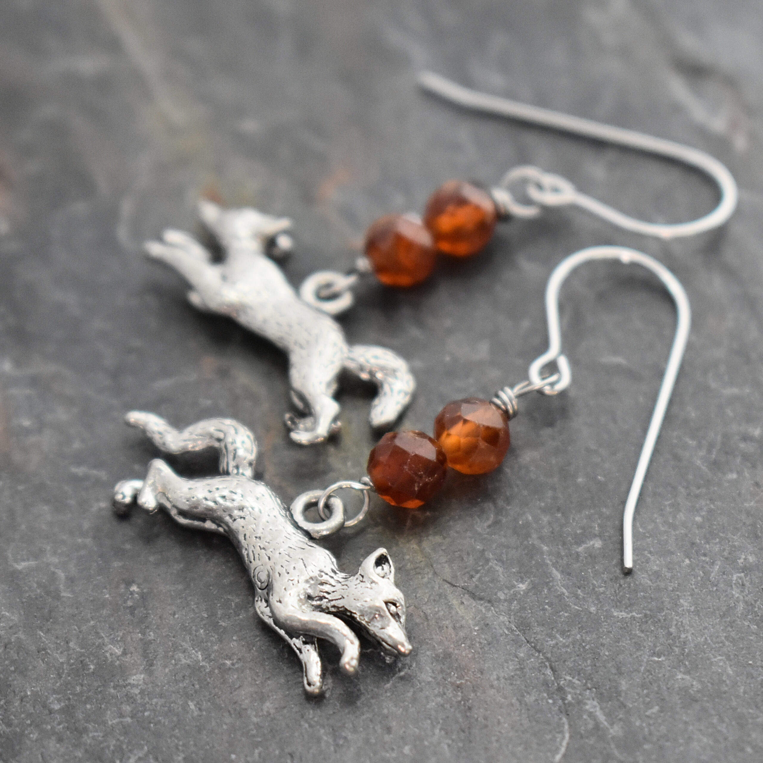 Hessonite running fox earrings (3) Hessonite running fox earrings (3)