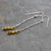 Long chain olive green tourmaline earrings (3) Long chain olive green tourmaline earrings (3)