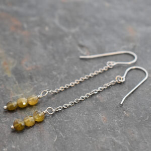 Long Dangle Tourmaline Earrings