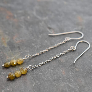 Long Dangle Tourmaline Earrings