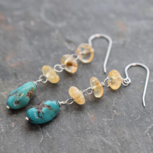 Long Cirtine Turquoise Earrings