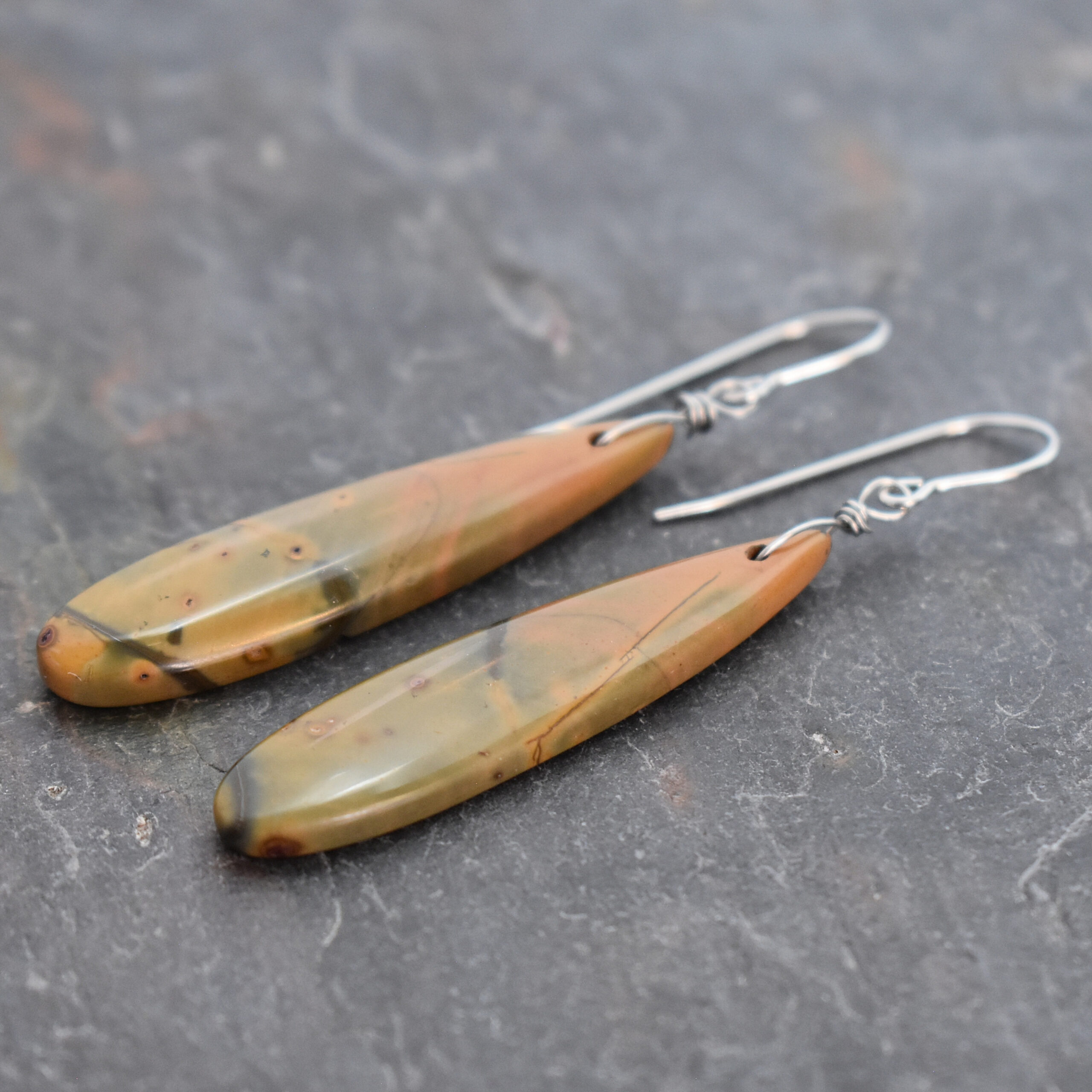 Mustard creek jasper drops earrings (1)
