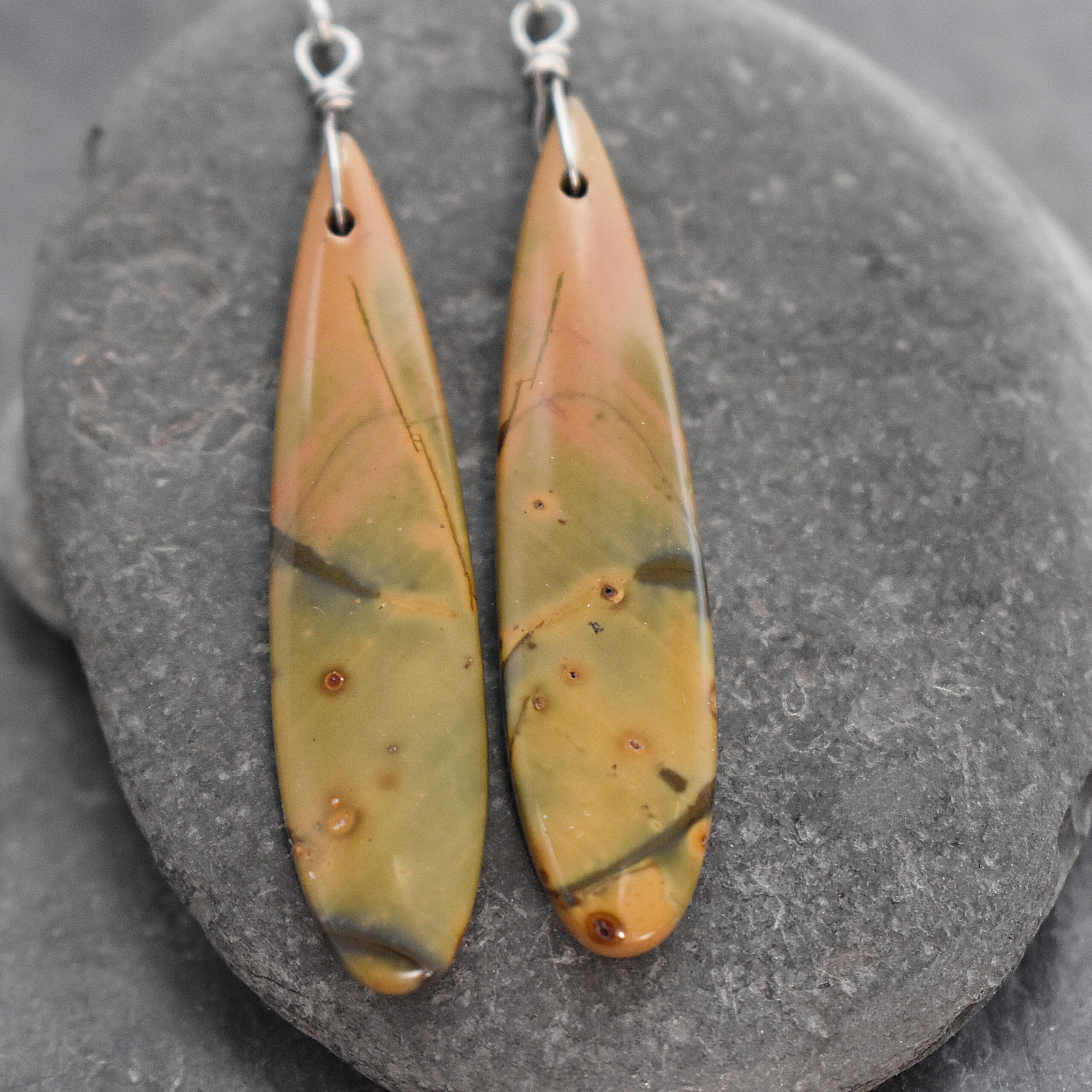 Mustard creek jasper drops earrings (4)
