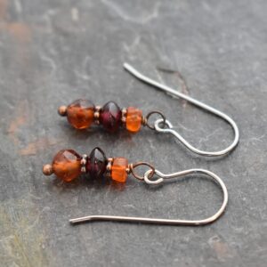 Orange Ethiopian Opal Hessonite Garnet Earrings