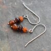 Orange Ethiopian Opal , Red and Hessonite Garnet Earrings Orange Ethiopian Opal , Red and Hessonite Garnet Earrings