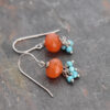 Ornage carnelian and turquoise dangle earrings (3)