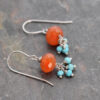 Ornage carnelian and turquoise dangle earrings (4)