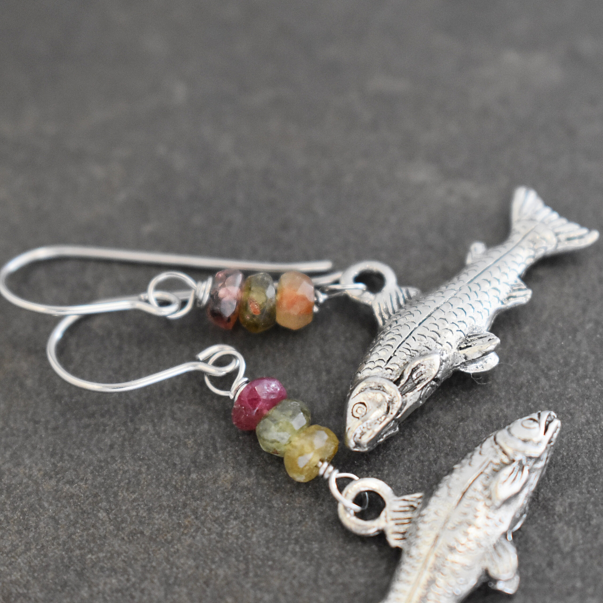 Rainbow Tourmaline Trout Earrings (4)