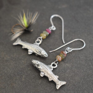 Rainbow Tourmaline Trout Earrings