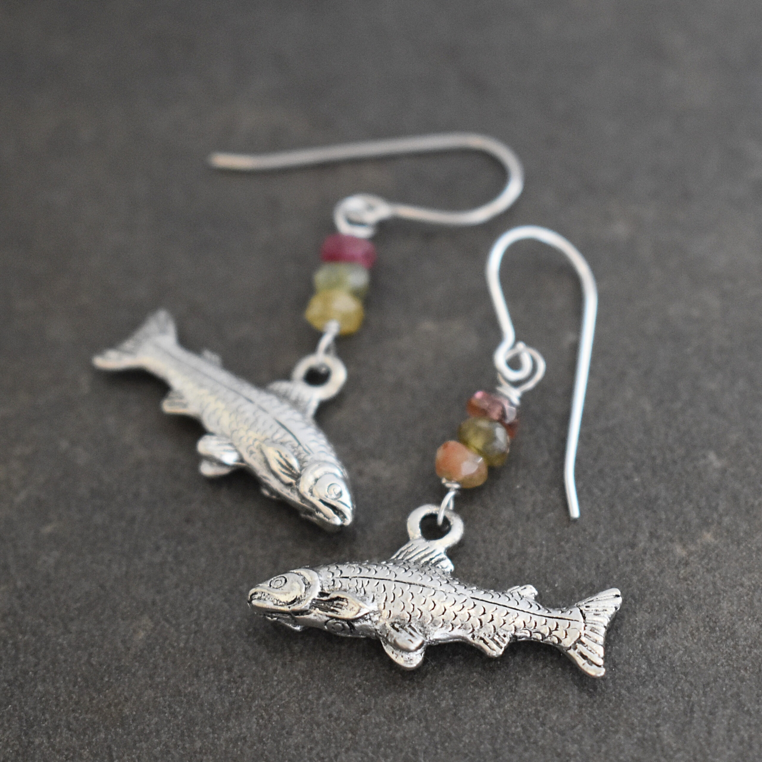 Rainbow Tourmaline Trout Earrings (7)