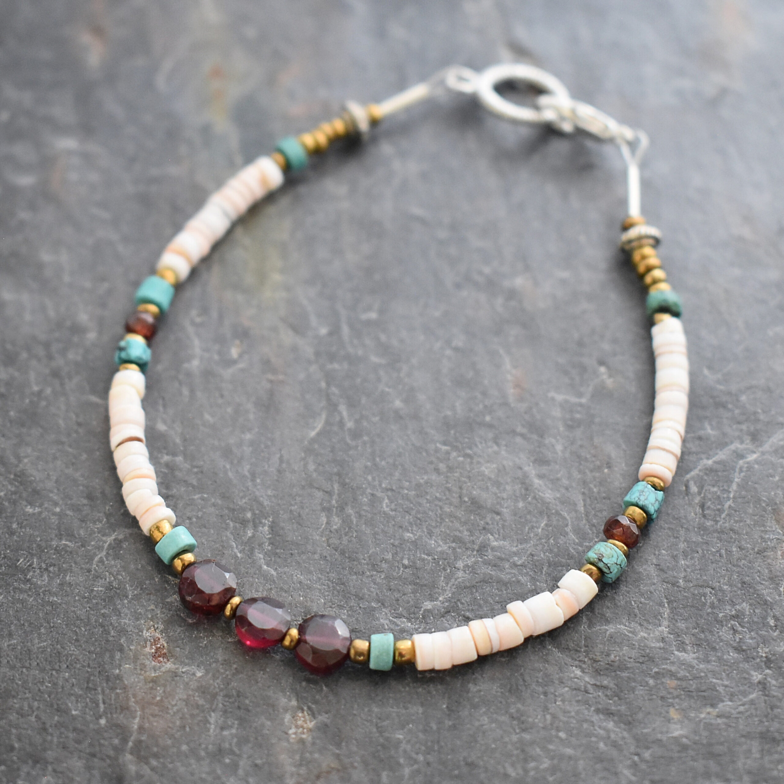 Strawberry shell garnet bracelet (4)