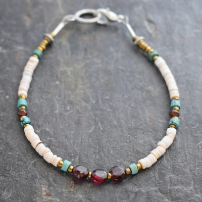 Strawberry shell garnet bracelet (5)