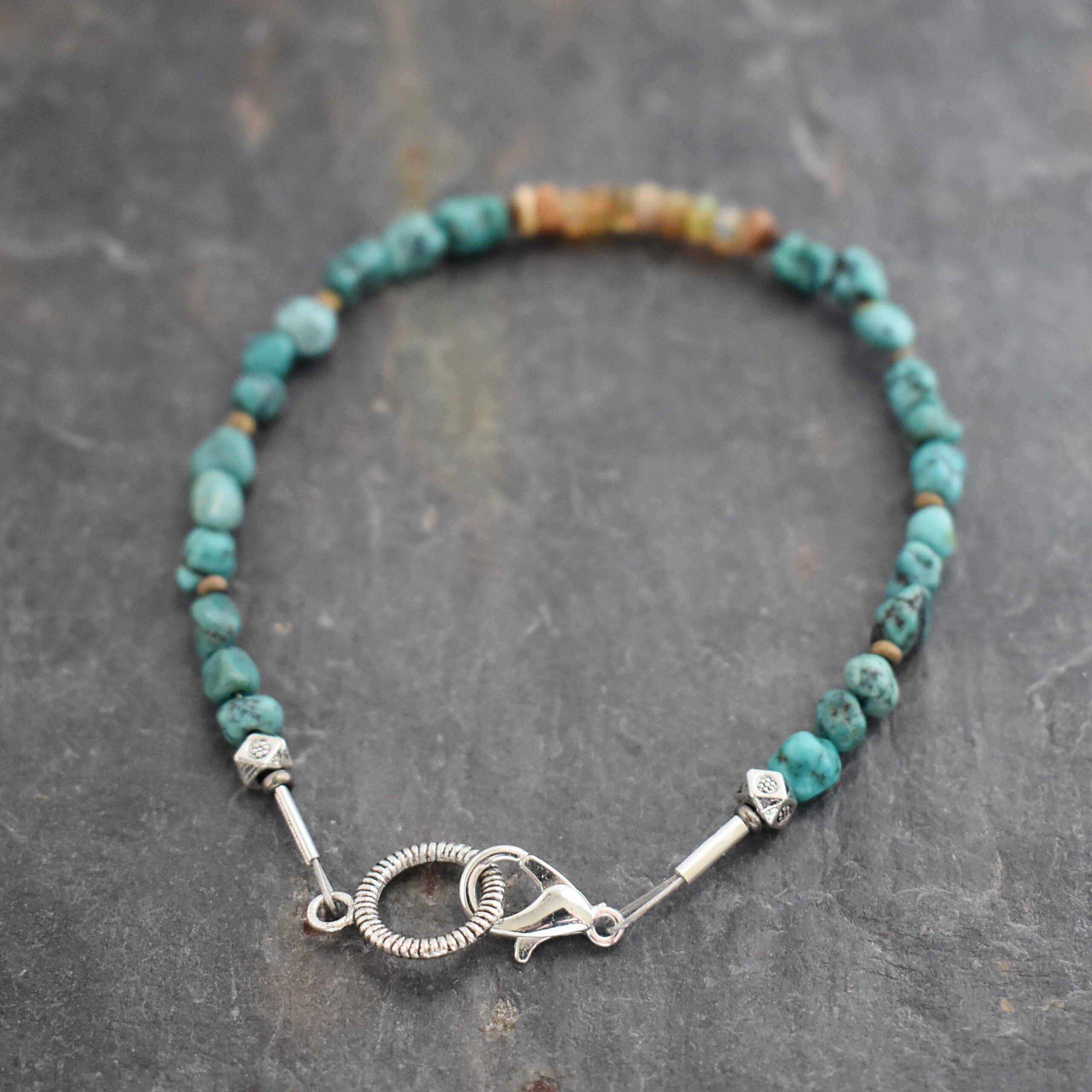 Turquoise chunk Ethiopian Opal bracelet (11)