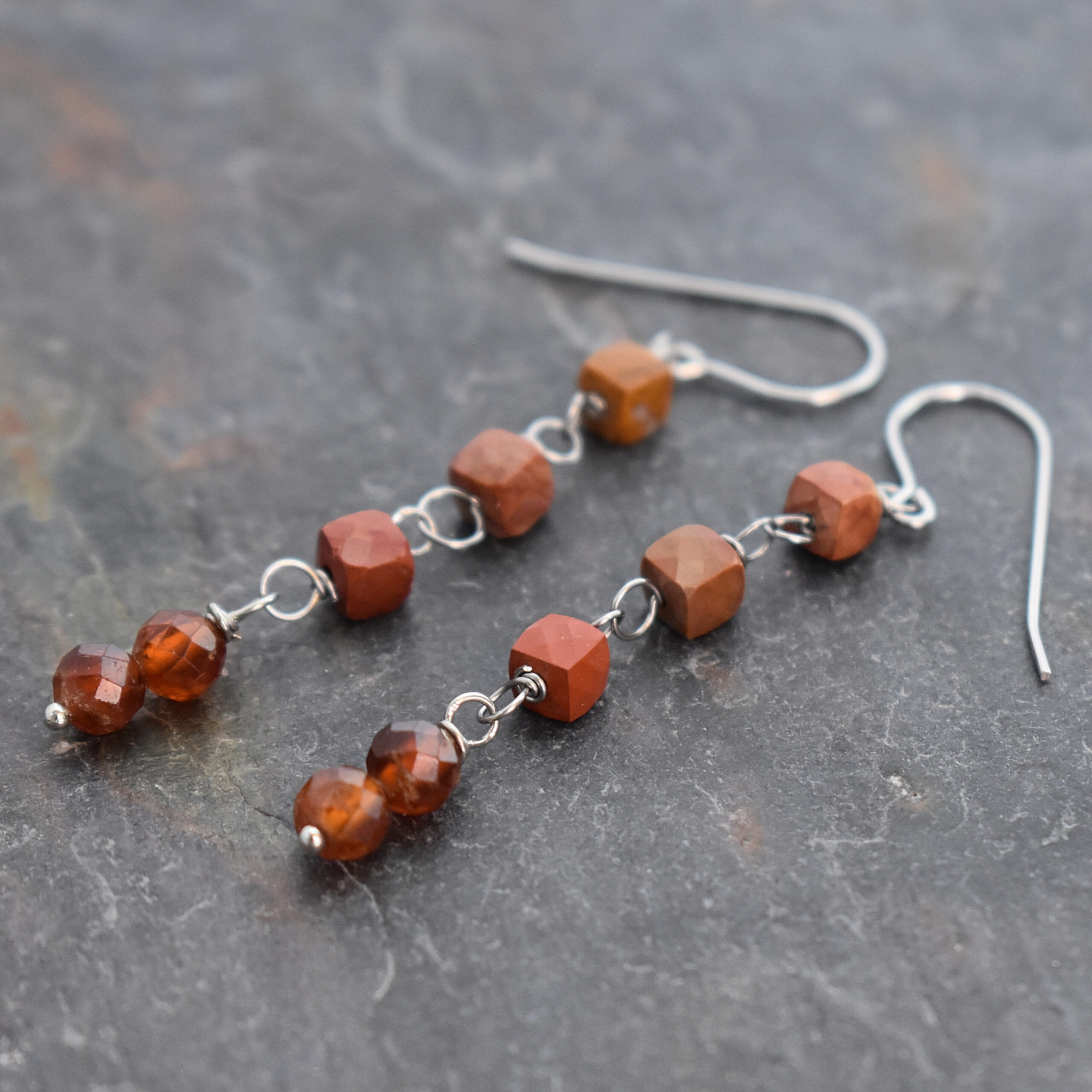 long red creek jasper and hessonite garnet earrings 1 (3)